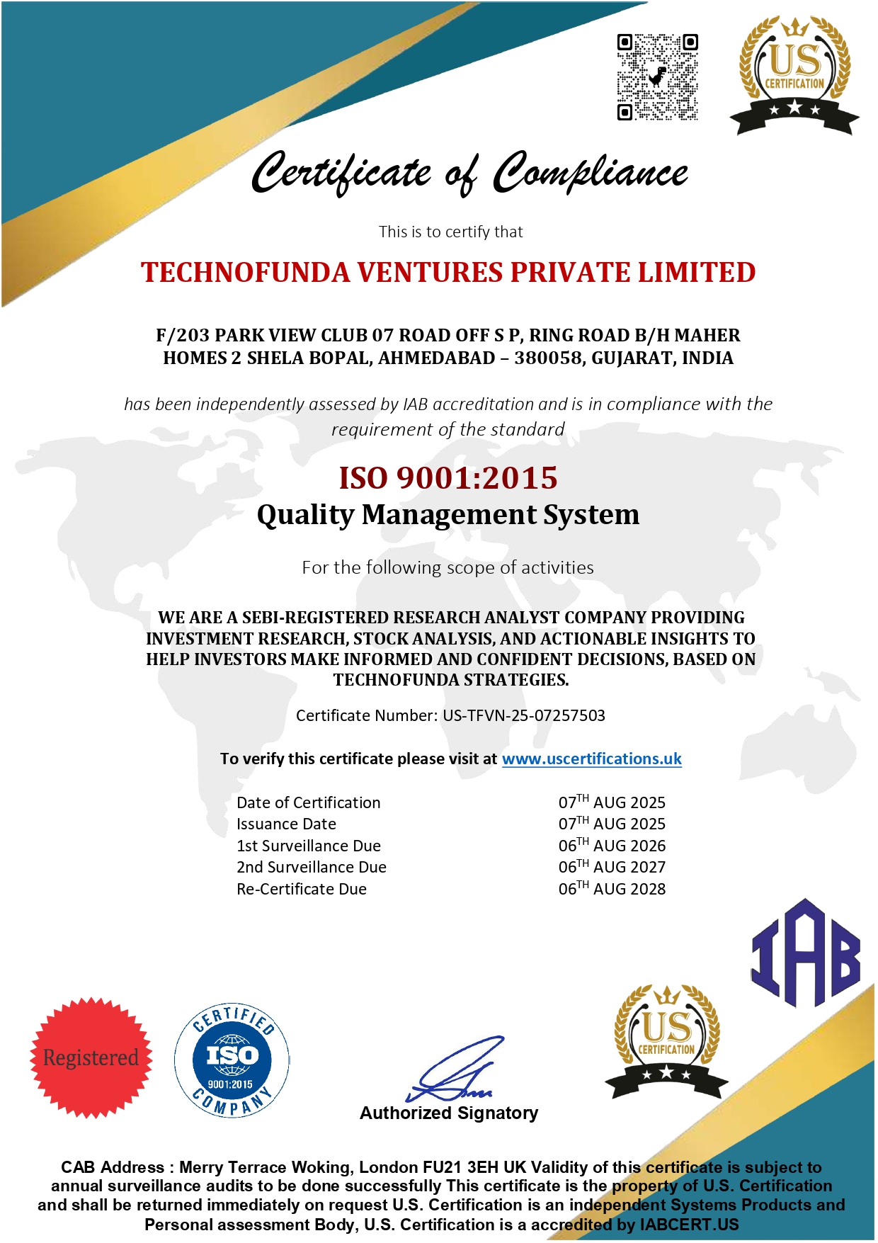 ISO Certificate